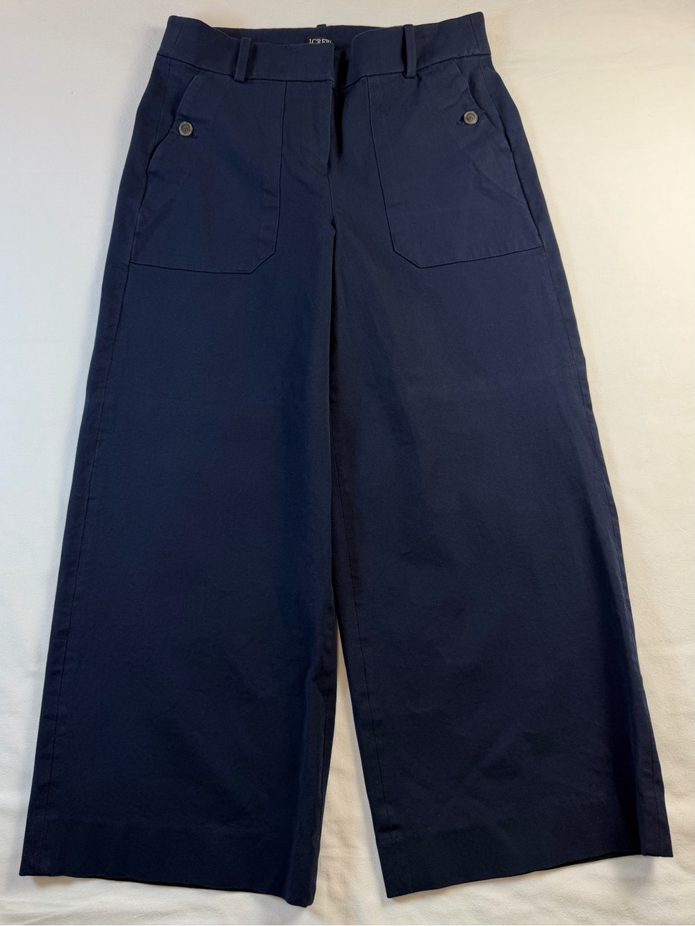 J. Crew Navy Blue Cropped Wide Leg Pants Size 6 EUC
